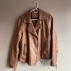 Max Studio Classic Faux Leather Jacket Women